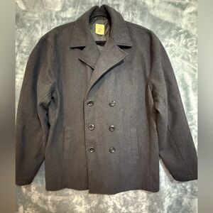 Tre Vero Charcoal Double-Breasted Pea Coat